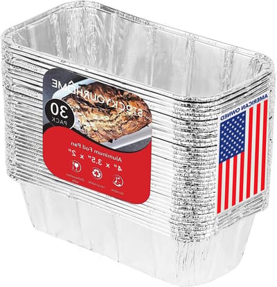 Aluminium Bakvormen - Mini Broodvorm - Bakken en Bereiden - Wegwerpbaar en Recycbaar - 30 Stuks - Zilver
