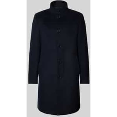Regular fit lange wollen jas met viscose