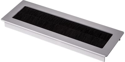SOTECH 1 x kabeldoorvoer Toledo van zilver geanodiseerd aluminium 200 x 70 mm Inbouwmaat: 190 x 62 x 15,3 mm