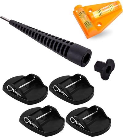 Steunplaten set - Stabilisatie platen - Caravan stabiliseren - Extra stabiliteit - 4 stuks - Zwart