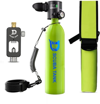 DEDEPU Mini Duikfles 0,5L 3000 PSI, Draagbare Duiktank met Anti-Explosie Ventiel, 10 Min Autonomie
