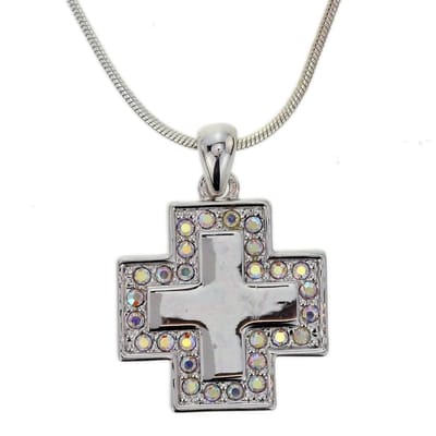Behave - Zilverkleur ketting met kruis hanger - Spirituele stijl