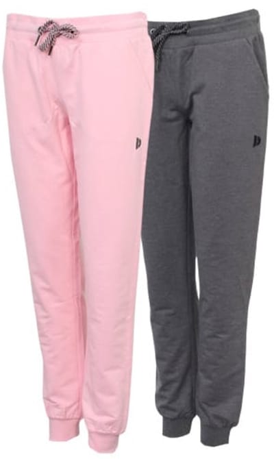 2-Pack Donnay - Stretch Joggingbroek met Elastiek (Jana) - Sportbroek - Dames - Pink/Charcoal (1346) - maat S