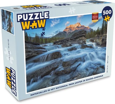 Puzzel Watervallen in het Nationaal park Jasper in Noord-Amerika - Legpuzzel - Puzzel 500 stukjes