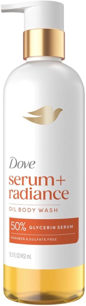 Dove Serum+ Shower Oil Body Wash Radiance 453ml – Jojoba Olie & Monoi Flower – Hydraterende Doucheolie met 50% Glycerine Serum – Voor Zachte, Stralende Huid