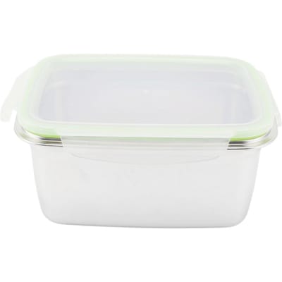 304 Roestvrijstalen Lunchbox Lekvrije Voedselopbergcontainers Vierkante Bento Box 2800ml L white