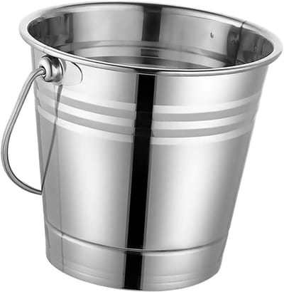 Grote RVS Wateremmer met Handvat - Isolerende IJs- en Wijnemmer voor Buitengebruik, 5 Liter Capaciteit, Duurzaam en Stijlvol