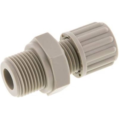 8x6mm & G3/8'' PP Rechte Knelfitting Buitendraad 10bar