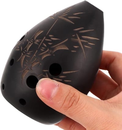 Handgemaakte zwarte ocarina, 8 gaten, ideaal voor traditionele en moderne muziek, akoestisch instrument