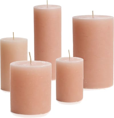 Cactula set van 5 chique stompkaarsen voor urenlang plezier = 7 x 10 - 7-13.5 - 7-20 - 10 x 11 en 10 x 18 cm