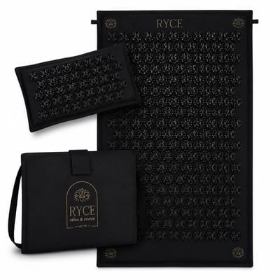 Ryce ® Nature Spijkermat - Kussen - Shakti mat - Acupressuur - Zwart