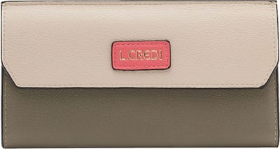 L.CREDI Portemonnee Olivette Flap Wallet Khaki Multi Kaki