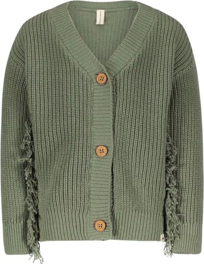 Oversized gebreid Vest Green Olive Maat : 92