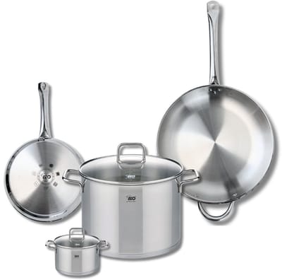 Set van 2 Bakpannen 24 en 32 cm en 2 Kookpotten 12 en 26 cm Elo Profi Citrin