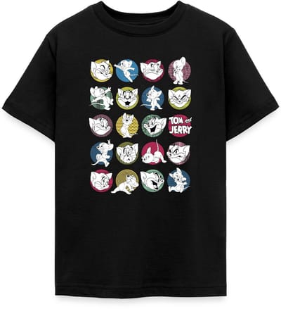 Tom And Jerry Iconische Uitdrukkingen Met Logo T-Shirt Tiener