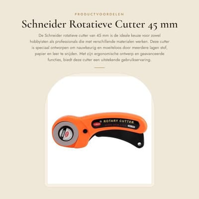 Dailygoods- Schaar 45 mm - Ergonomische Handgreep - Antislip - Roestvrij Staal - Voor Stoffen/Papier/Leder - Precisie Snijden - Rotatieschaar