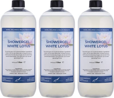 Douchegel White Lotus 1 liter - set van 3 stuks - showergel