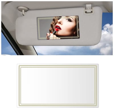 Dailygoods- Make-upspiegel Universeel - Achteruitkijkspiegel - Zelfklevend - Rechthoekig - 2x Autospiegel - Hoogwaardig ABS en Glas