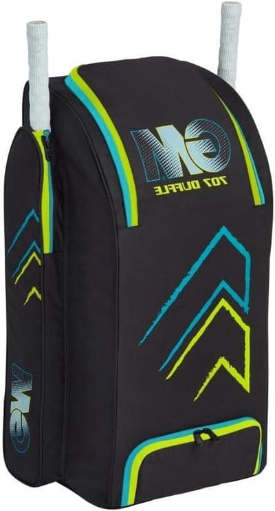 Cricket Plunjezak - Sporttas - Sportuitrusting Opslag - Stevig Polyester Materiaal - 85 Liter - Zwart Cyaan Fluoro