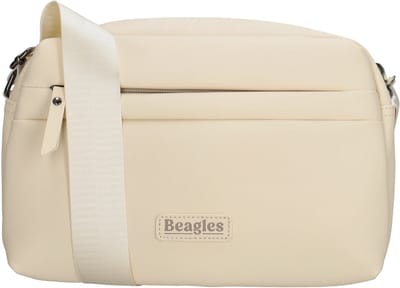 Beagles Nara Schoudertas Dames - Crossbodytas met verstelbare schouderband - Tas van Nylon en Polyester met ritssluiting - Crème