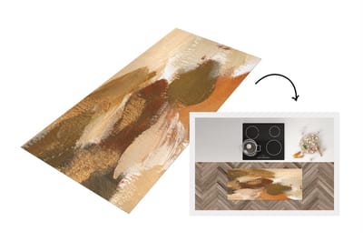 Keukenloper - Loper keuken - Verf - Herfst - Bruin - 120x50 cm - Keukenloper vinyl