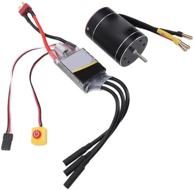 Borstelloze Motor ESC Combo - RC Motor Set - RC Auto's Boten - Waterdicht Ontwerp - 36x50mm - Zwart