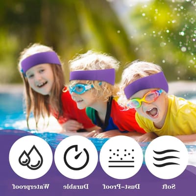 Zwemring voor Kinderen, Waterdichte Hoofdband voor Zwemmen, Optimale Bescherming bij Zwemmen, Surfen en Watersporten (Paars)