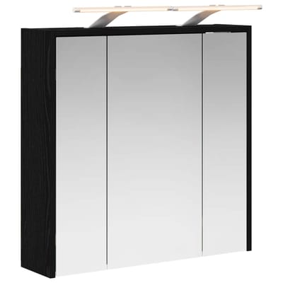 vidaXL - Badkamerspiegelkast - Zwart - Eiken - 63,5 - x - 16 - x - 62,5 - cm