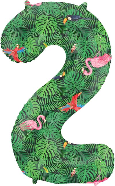 Folat - Folieballon Cijfer 2 Jungle Vibe - 86 cm