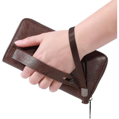Heren Zacht PU Leer Lange Portemonnee Multi Kaarthouder Contantgeld Portemonnee Clutch Tas Ultradunne Portemonnee Geldclip met Mobiele Portemonnee