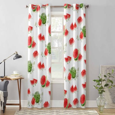 Zomerfruit Watermeloen Raamgordijnen voor Woonkamer Luxe Slaapkamer Gordijn Keuken Jaloezieën Draperieën Gordijnen 135W x 60H(cm) x1