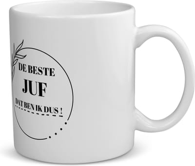 Akyol - beste juf dat ben ik dus koffiemok - theemok - Juf - leraressen - collega's - verjaardag - afscheidscadeau - geschenk - kado - 350 ML inhoud