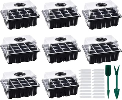 Indoor Kweekdoos voor Zaadjes - 8-delige Starter Tray met 96 Cellen, Mini Kweekkit voor Zaailingen en Planten