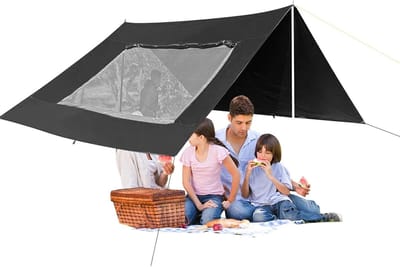 Auto Luifel - Zijscherm Voertuig - Outdoor Bescherming - UV-bestendig - 480 x 280 cm - Zwart