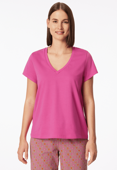 Shirt met korte mouwen en v-hals, fuchsia - Mix+ Relax 34