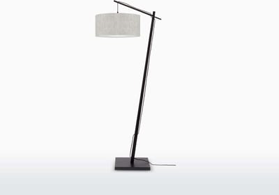 GOOD&MOJO Vloerlamp Andes - Zwart/Naturel - 72x47x176cm - Scandinavisch,Bohemian - Staande lampen voor Woonkamer - Slaapkamer