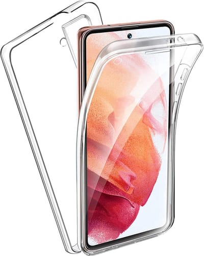 Hoesje geschikt voor Samsung Galaxy S21 - 360 Graden Case 2 in 1 Hoes Transparant + Ingebouwde Siliconen TPU Cover Screenprotector