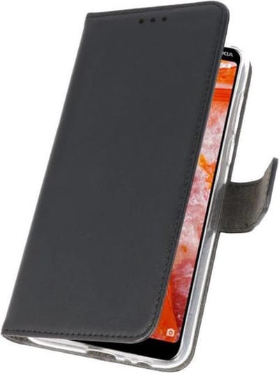 Booktype Telefoonhoesjes - Bookcase Hoesje - Wallet Case - Geschikt voor Nokia 3.1 Plus - Zwart