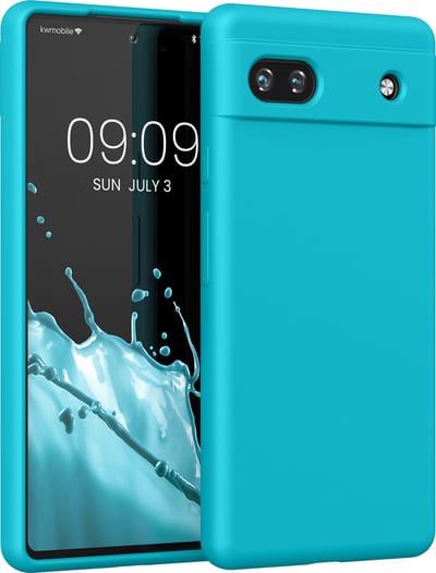 kwmobile telefoonhoesje geschikt voor Google Pixel 6a - Hoesje met siliconen coating - Smartphone case in ijsblauw