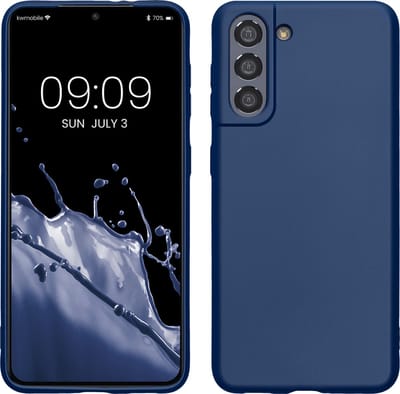 kwmobile telefoonhoesje geschikt voor Samsung Galaxy S21 - Hoesje voor smartphone - Back cover in metallic donkerblauw