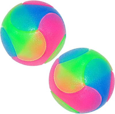Oneay 2 stuks lichtgevende hondenballen – Knipperende stuiterballen die oplichten in het donker – Interactief speelgoed voor honden en katten