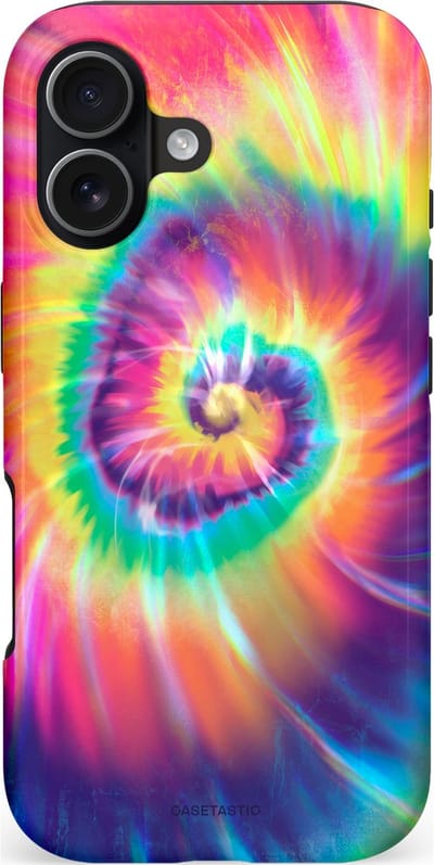 Casetastic hoesje geschikt voor Apple iPhone 17 - MagSafe - Dubbellaagse bescherming - Kleurrijke draaikolk - Fashion Case - Donkerblauw Roze Goud Lavendel