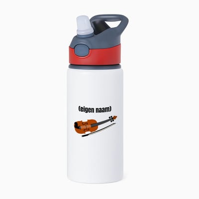 Hacebo® - viool met eigen naam waterfles met rietje rood - Viool - muziek liefhebbers - iemand die houdt van violen - verjaardag - cadeau - kado - geschenk - water fles - 650ML
