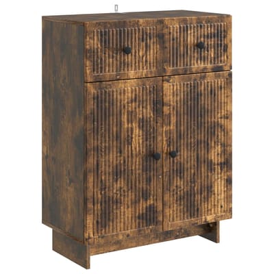 vidaXL - Dressoir - Gerookt - eiken - 66 - x - 34,5 - x - 90 - cm - Bewerkt - hout