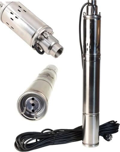 Dompelpomp Dieptepomp - Waterpomp RVS - Water Verplaatsen - Schroeftechnologie - 110m Opvoerhoogte - Zilverkleurig