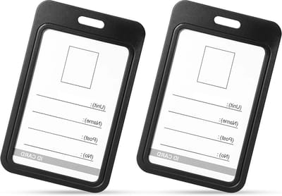 ID Kaartenhouder - Badgehouder Pouch - Veilig ID Tonen - Dubbelzijdig Waterdicht - 2 stuks - Zwart