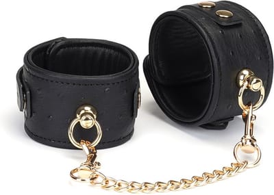 Liebe Seele - Demon's Kiss - Enkelboeien Met Gouden Hartvormige Slotjes - Luxe En exclusief ontwerp - Zwart/Goud