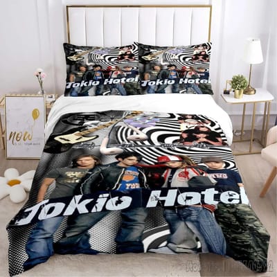 Tokio Hotel Beddengoed Set Eenpersoons Twin Dekbedovertrek Set HD Dekbedovertrek voor Kinderen Beddengoed Sets Beddengoed Slaapkamer Decor AU Single 140x210