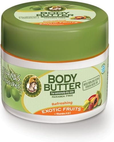 Athena’s Treasures Body Butter Exotic Fruits – Intens Voedende Body Butter met Exotische Vruchten, Biologische Olijfolie & Shea Butter