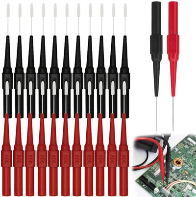 Testpennen Set - Meetpennen - Elektrische Tests - Roestvrij Staal - 24 Stuks - Rood Zwart